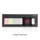 CYBERTEL KIT GAMER STRICKER GT1802W TECLADO MECANICO RAINBOW + PAD MOUSE  + MOUSE RGB BLANCO USB