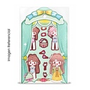 KAWAII STICKERS SET X4PCS 13X18CM MUÑECA  1019558