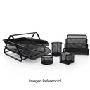TWINS SET DE ESCRITORIO MALLA METALICA NEGRO X5  AR-01240 